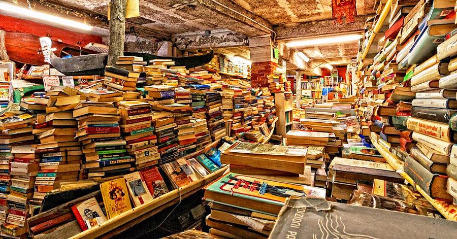 A sea of books.